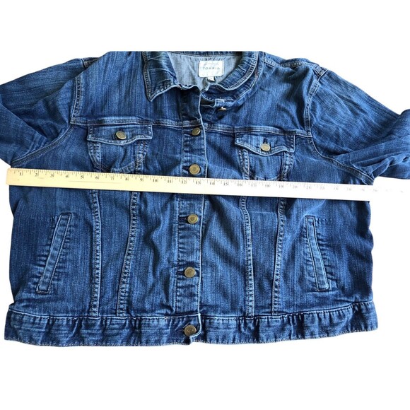 TORRID Women's Plus Size 3 Stretch Denim Trucker Jean Jacket Blue Button Up - Picture 11 of 13